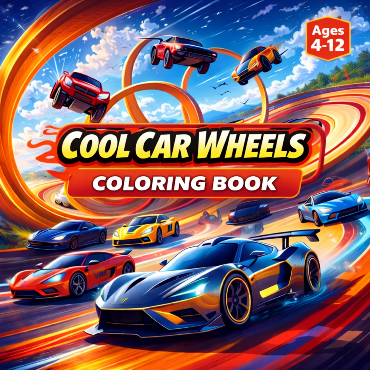 Cool Car Wheels Coloring Book cover